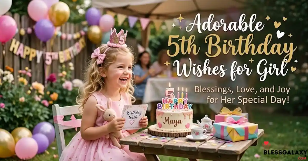 Adorable 5th Birthday Wishes For Girl